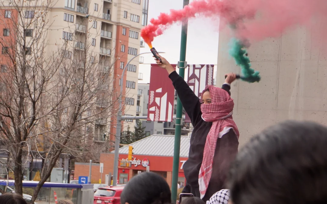 Free Palestine demonstration takes place outside of MacEwan University