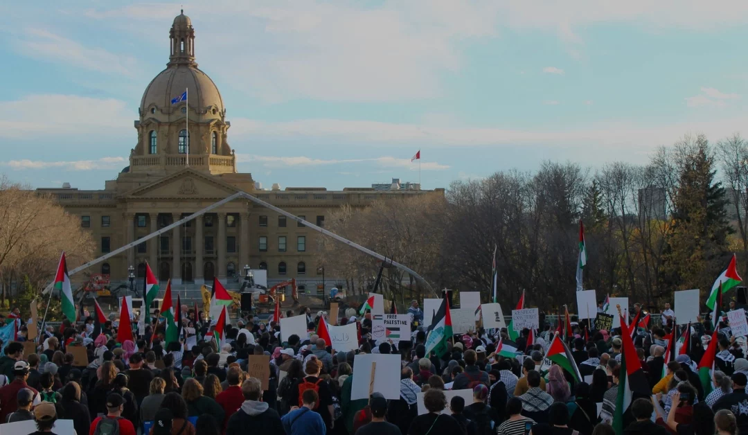 Emergency sit-in at Alberta’s legislature to protest Israeli attack on Gaza