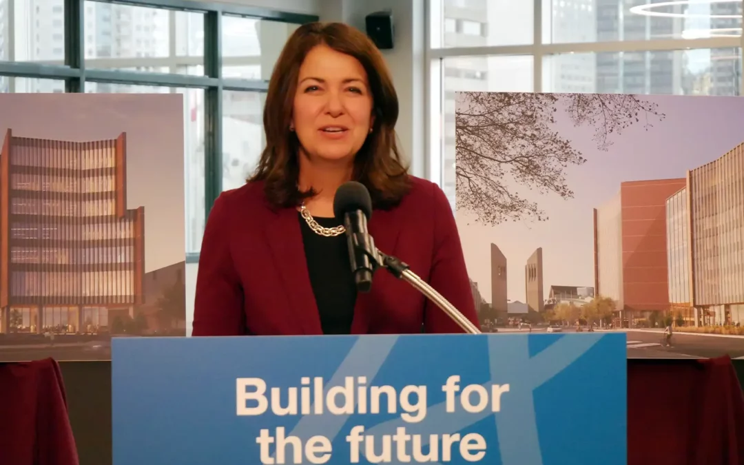 Premier Danielle Smith visits MacEwan to discuss new business building