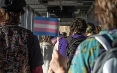 MacEwan students march in support of Trans Day of Remembrance.
